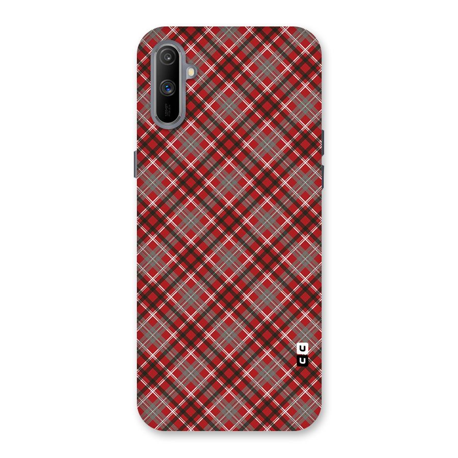 Textile Check Pattern Back Case for Realme C3