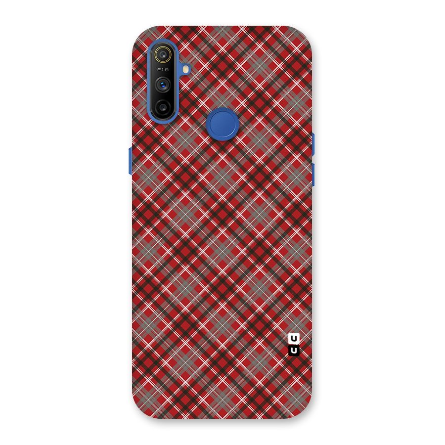 Textile Check Pattern Back Case for Realme Narzo 10A