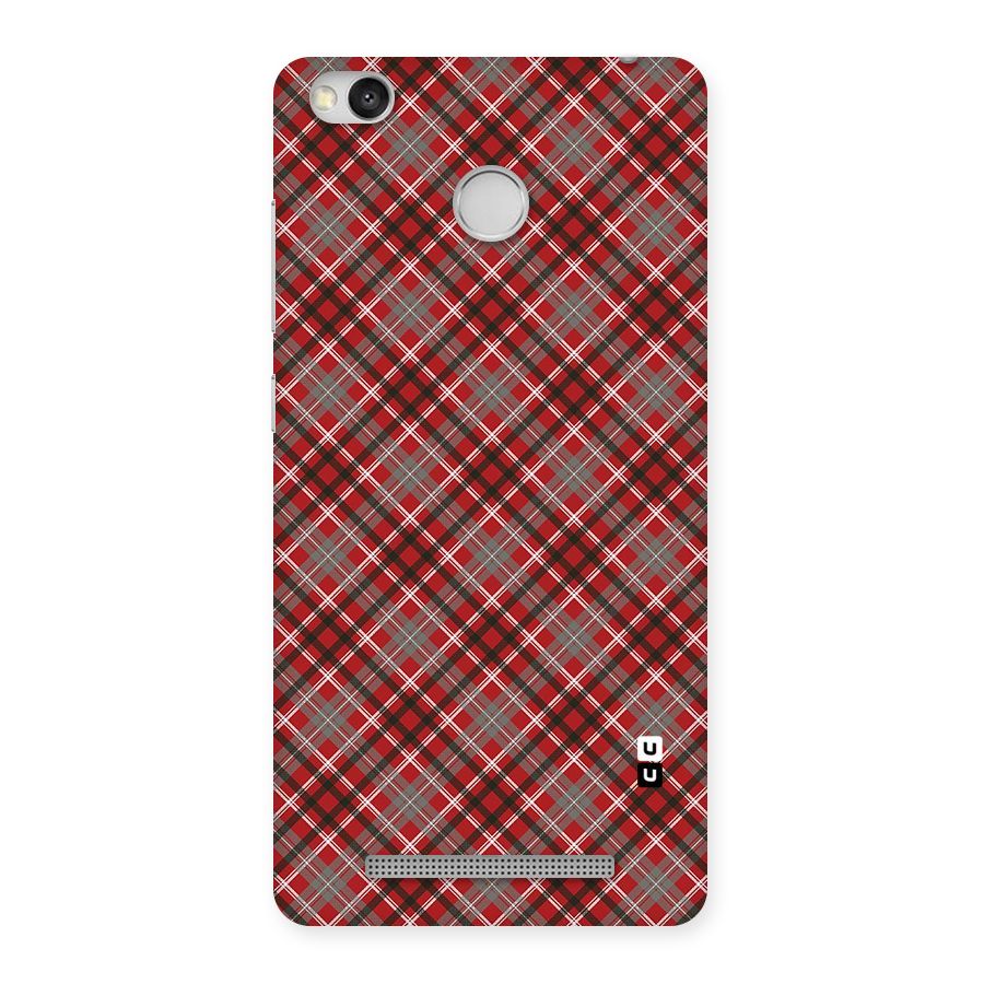 Textile Check Pattern Back Case for Redmi 3S Prime