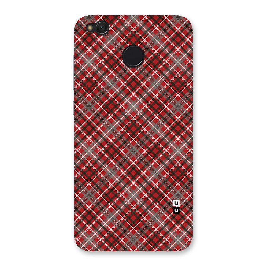 Textile Check Pattern Back Case for Redmi 4