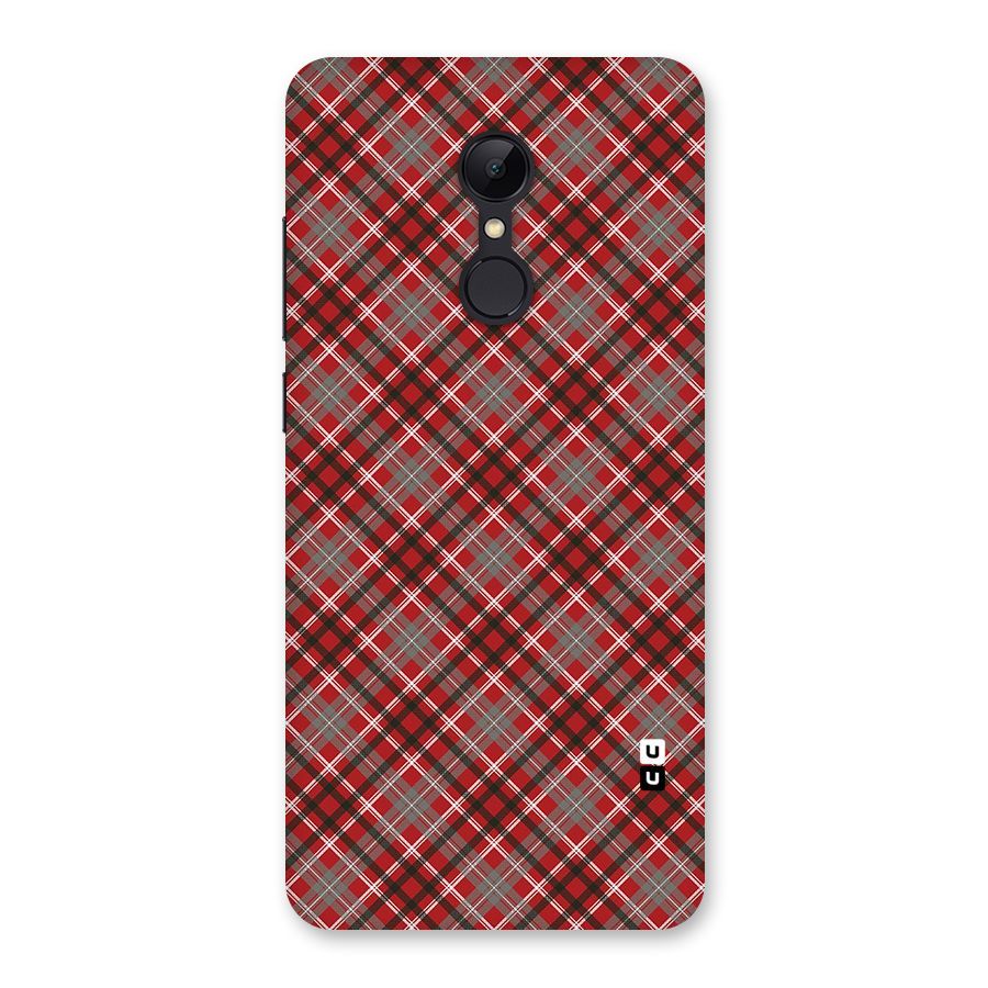 Textile Check Pattern Back Case for Redmi 5