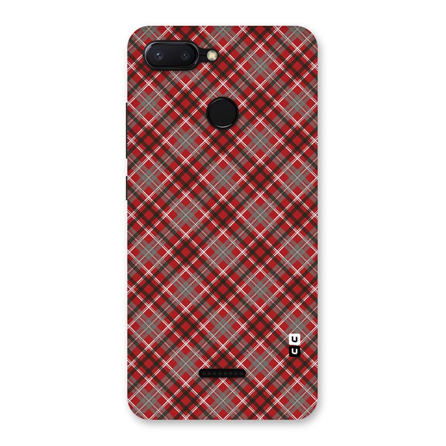 Textile Check Pattern Back Case for Redmi 6