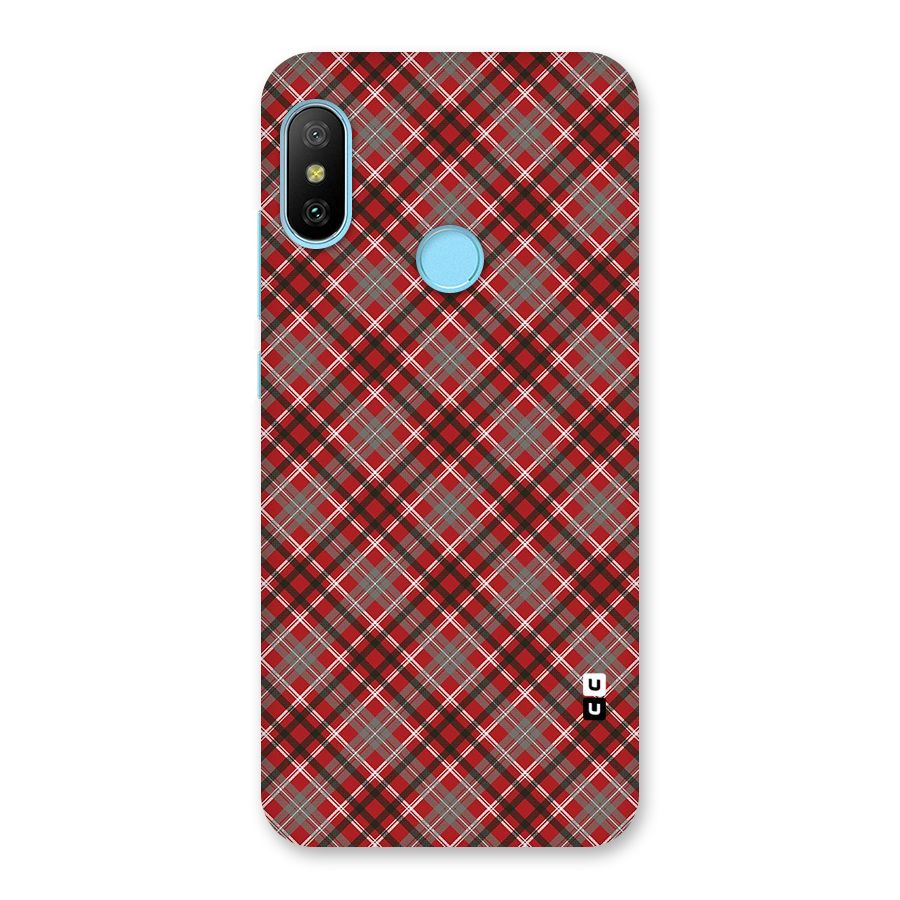 Textile Check Pattern Back Case for Redmi 6 Pro