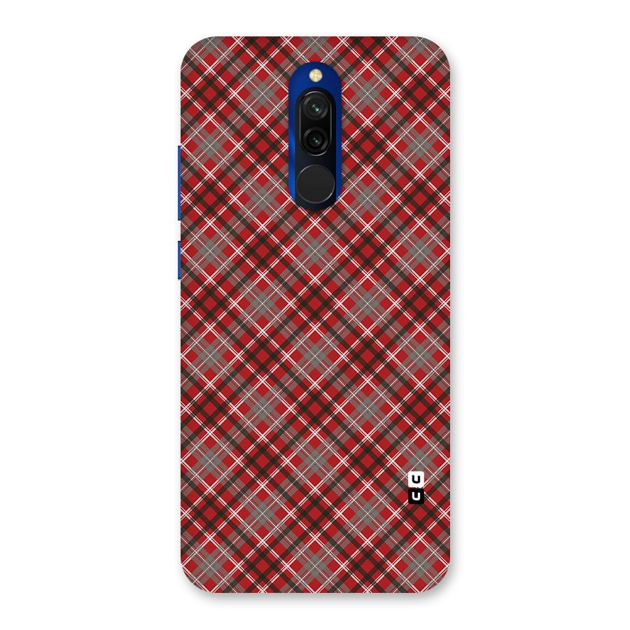 Textile Check Pattern Back Case for Redmi 8