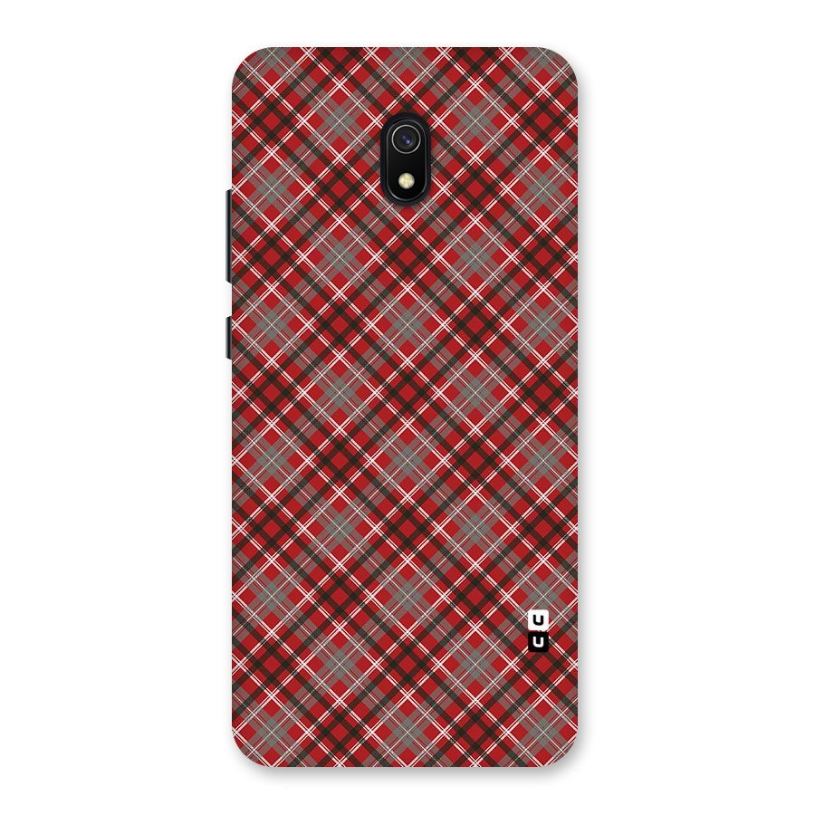Textile Check Pattern Back Case for Redmi 8A