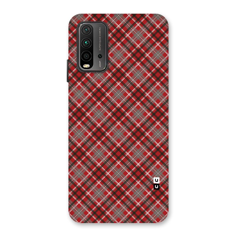 Textile Check Pattern Back Case for Redmi 9 Power