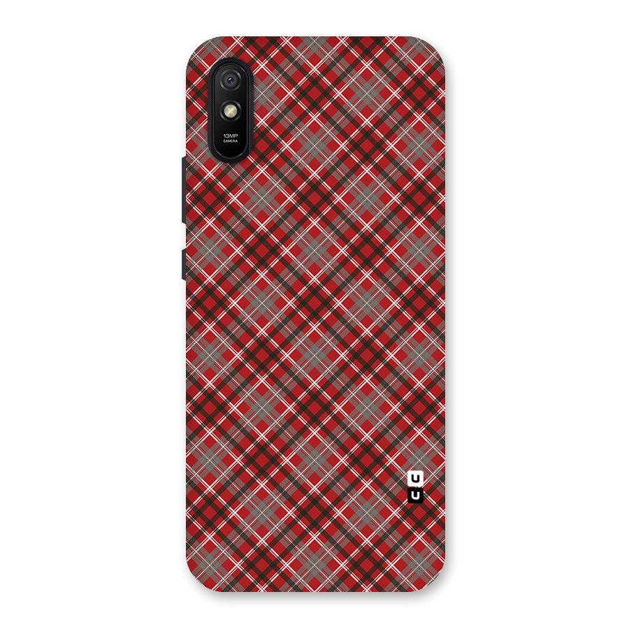 Textile Check Pattern Back Case for Redmi 9i