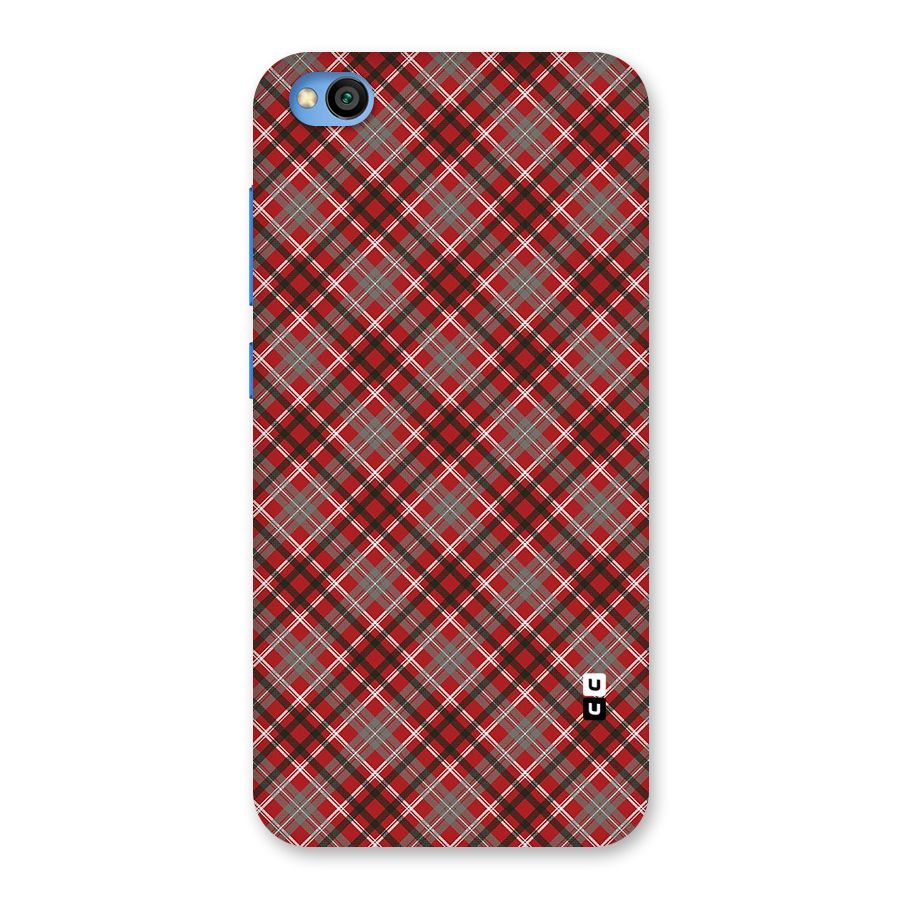 Textile Check Pattern Back Case for Redmi Go
