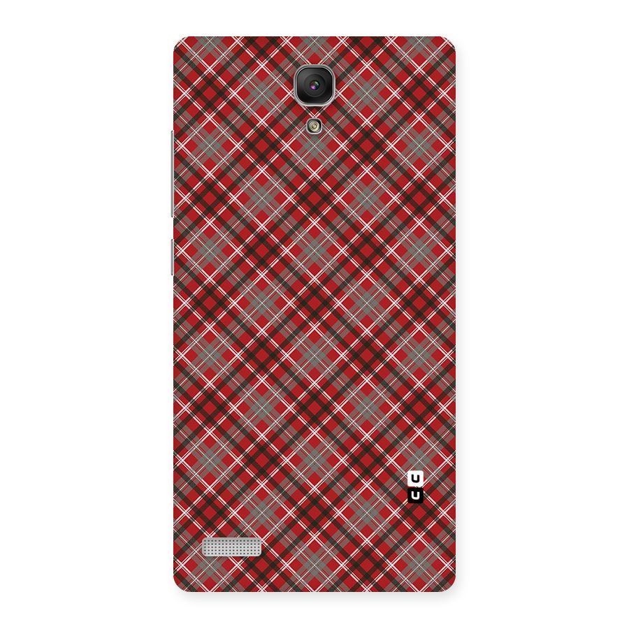 Textile Check Pattern Back Case for Redmi Note