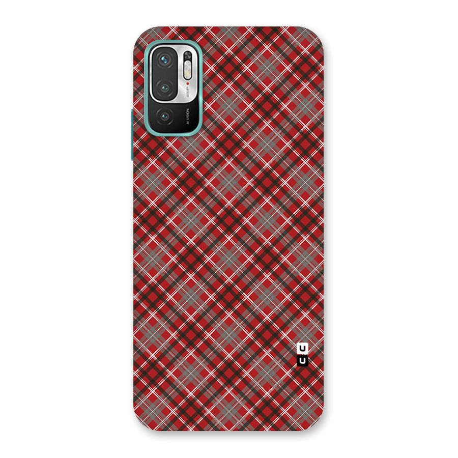 Textile Check Pattern Back Case for Redmi Note 10T 5G