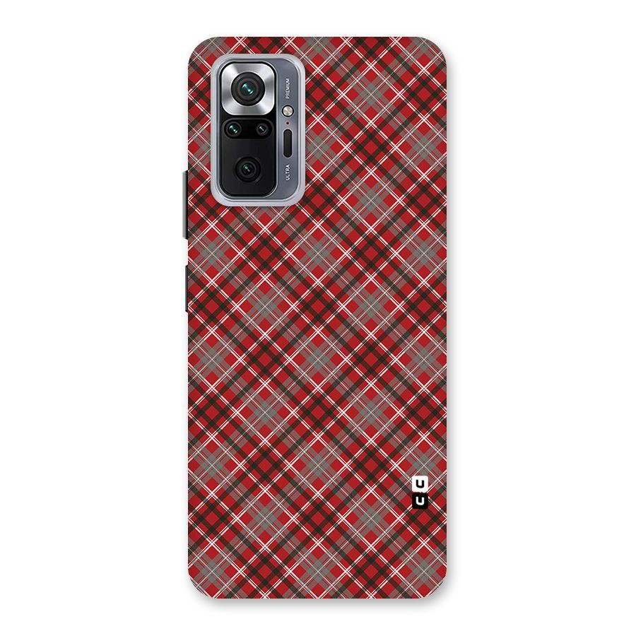 Textile Check Pattern Back Case for Redmi Note 10 Pro Max