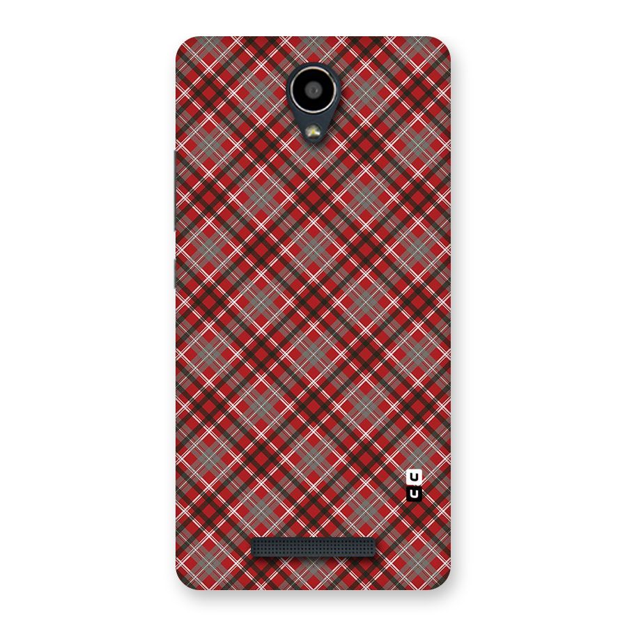 Textile Check Pattern Back Case for Redmi Note 2