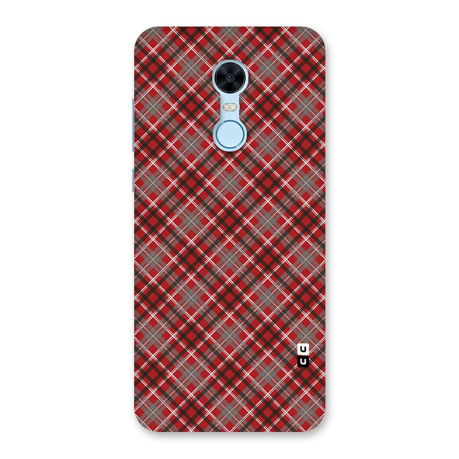 Textile Check Pattern Back Case for Redmi Note 5
