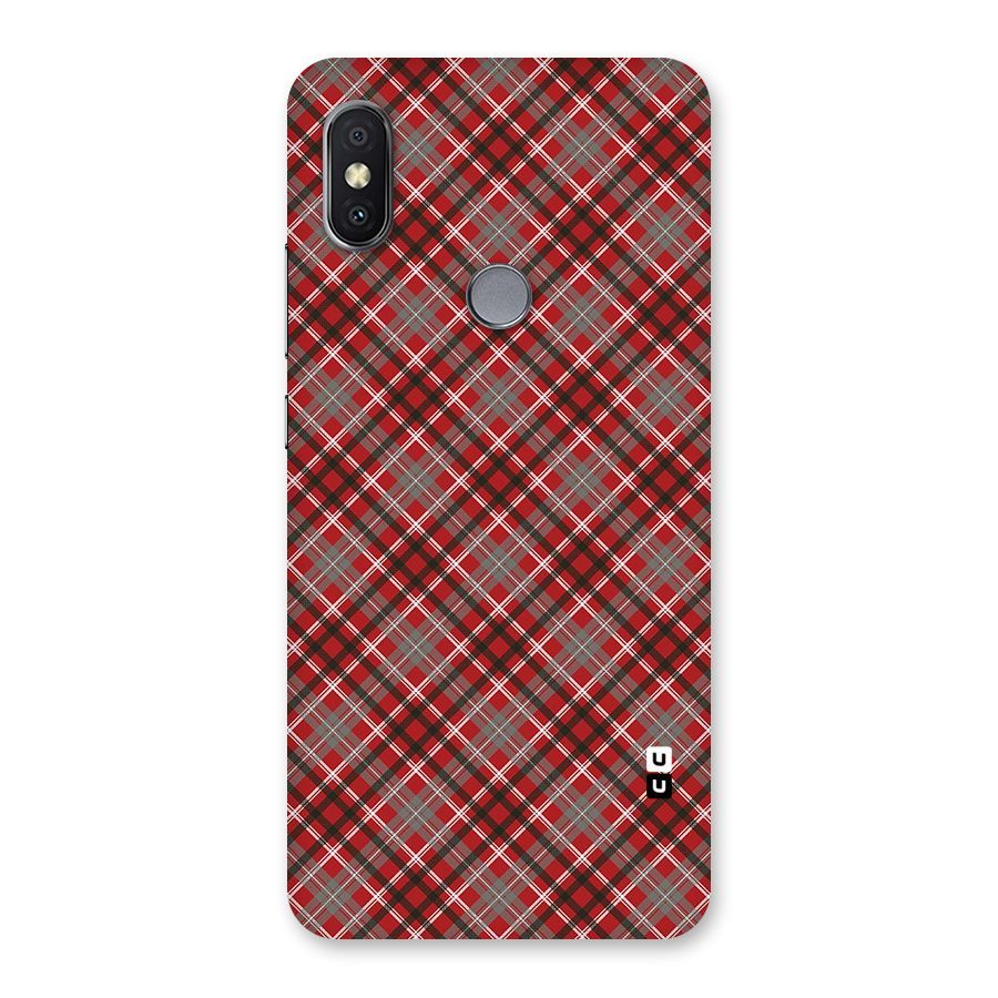 Textile Check Pattern Back Case for Redmi Y2