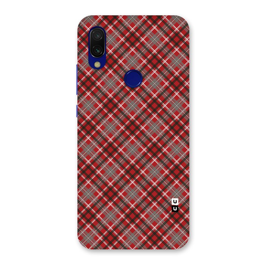 Textile Check Pattern Back Case for Redmi Y3