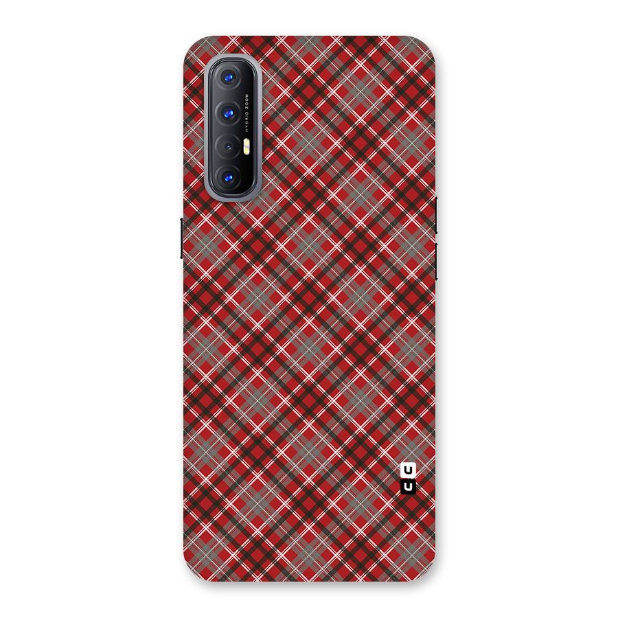 Textile Check Pattern Back Case for Reno3 Pro