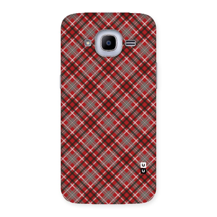 Textile Check Pattern Back Case for Samsung Galaxy J2 2016