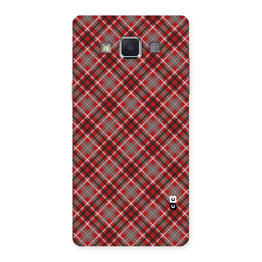 Textile Check Pattern Back Case for Samsung Galaxy A5
