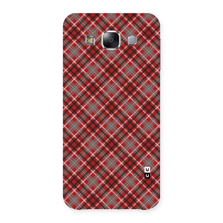 Textile Check Pattern Back Case for Samsung Galaxy E5