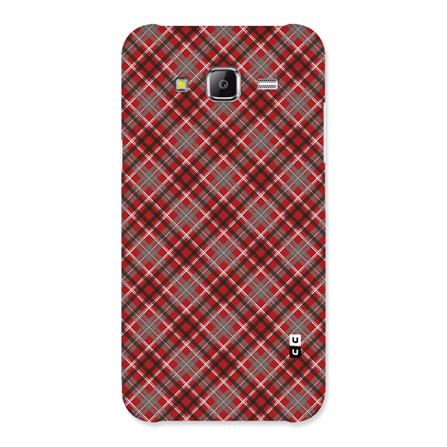 Textile Check Pattern Back Case for Samsung Galaxy J5