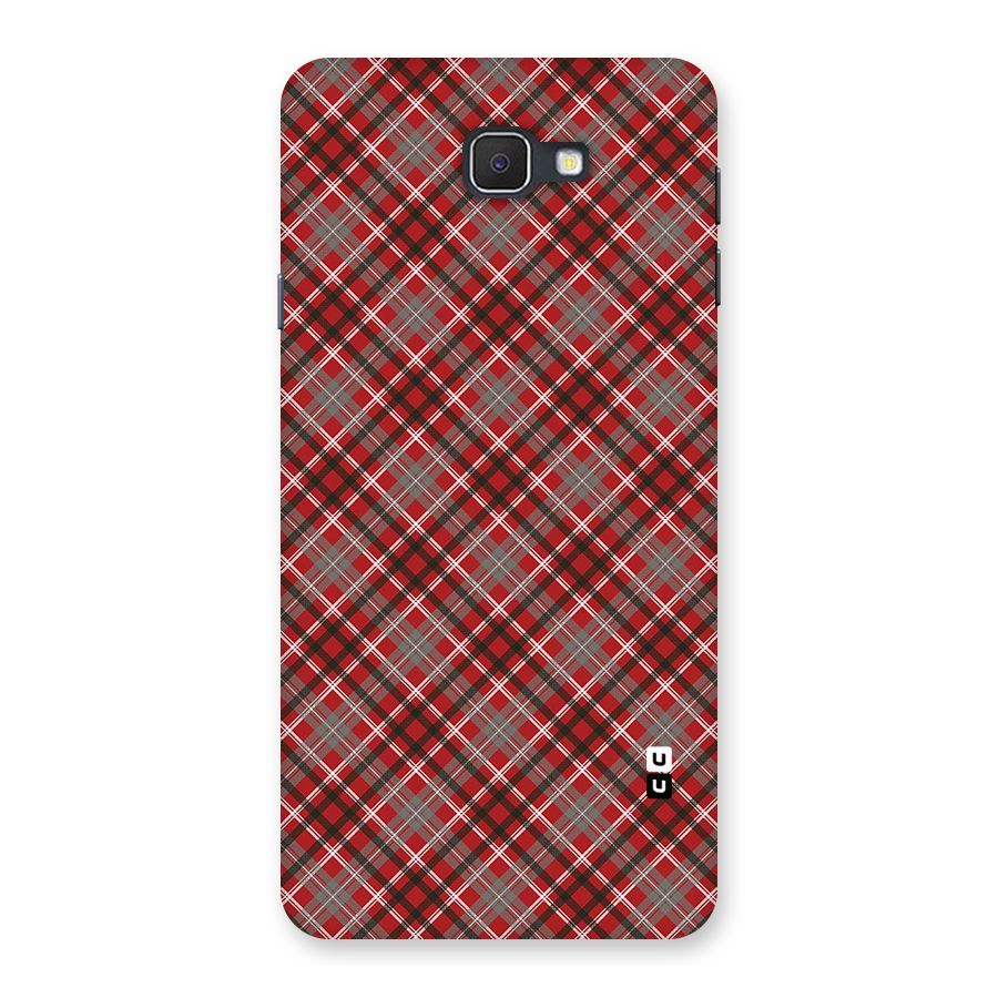 Textile Check Pattern Back Case for Samsung Galaxy J7 Prime