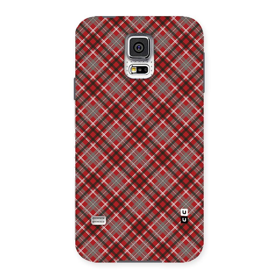 Textile Check Pattern Back Case for Samsung Galaxy S5