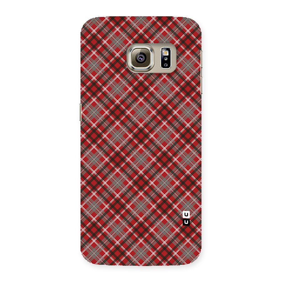 Textile Check Pattern Back Case for Samsung Galaxy S6 Edge