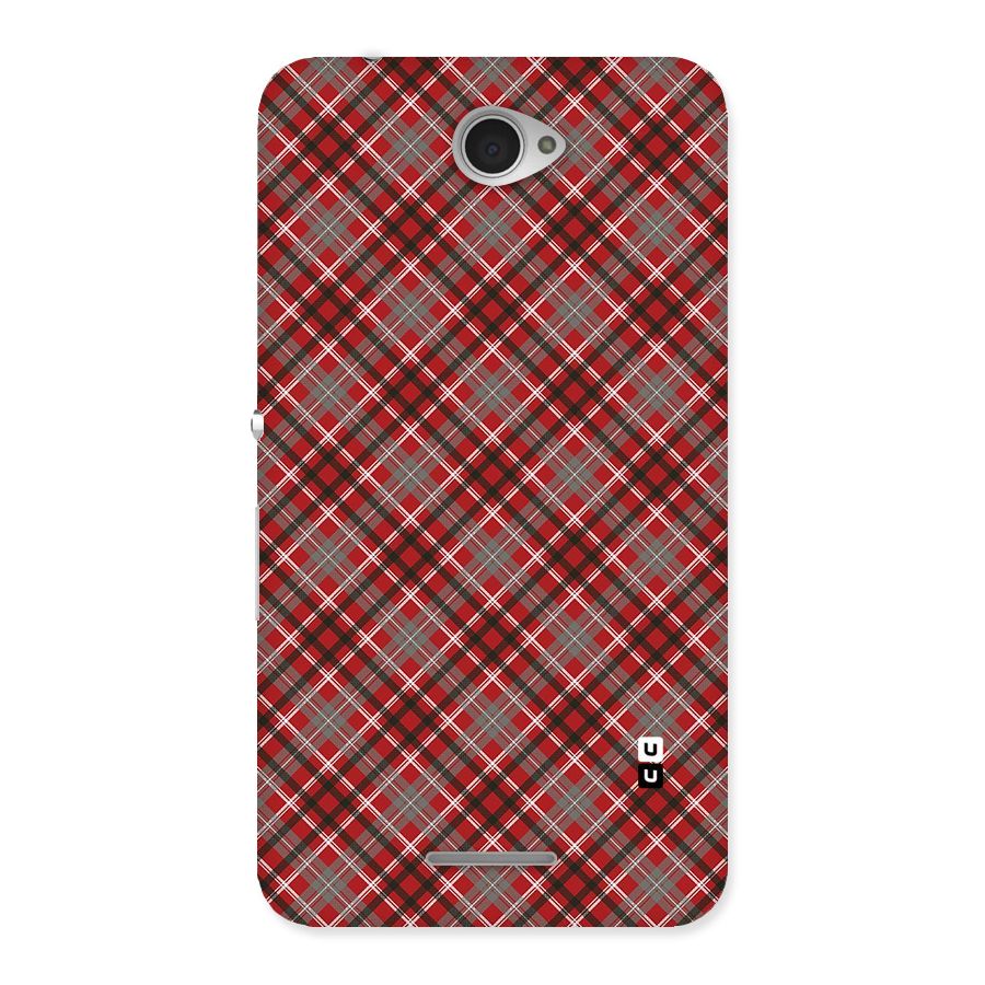 Textile Check Pattern Back Case for Sony Xperia E4