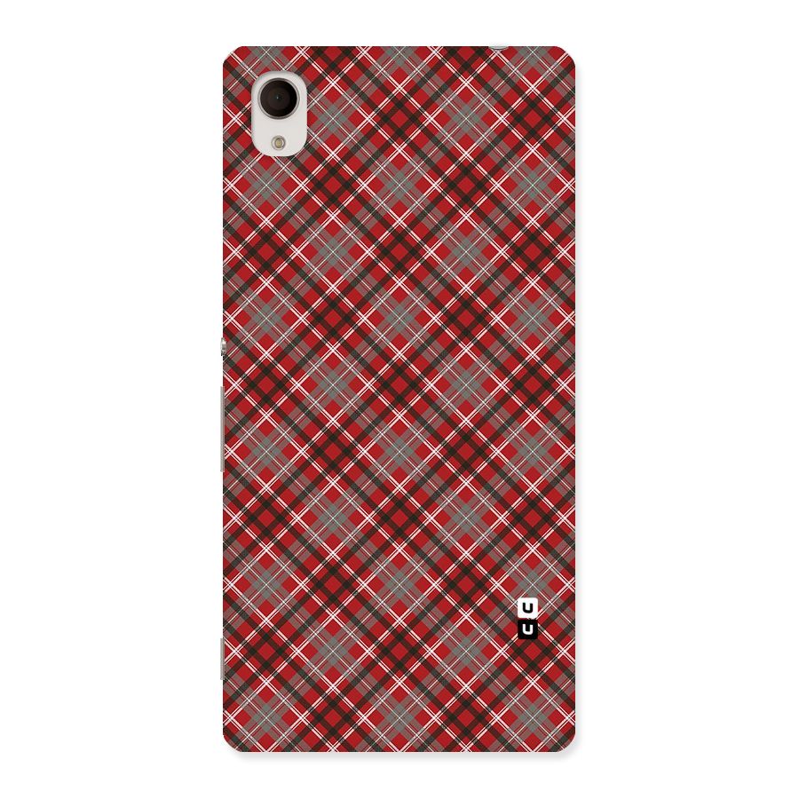 Textile Check Pattern Back Case for Sony Xperia M4