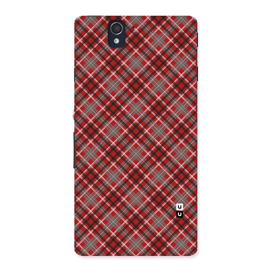 Textile Check Pattern Back Case for Sony Xperia Z