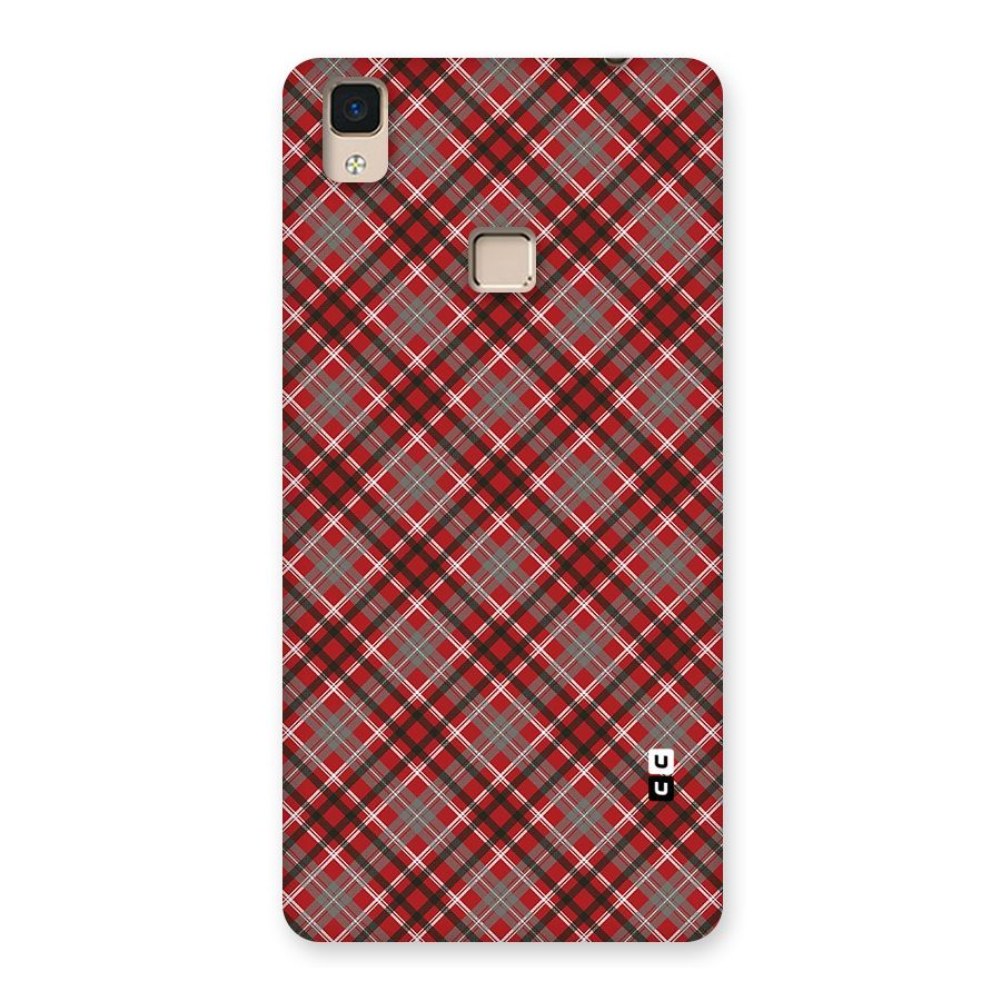 Textile Check Pattern Back Case for V3 Max