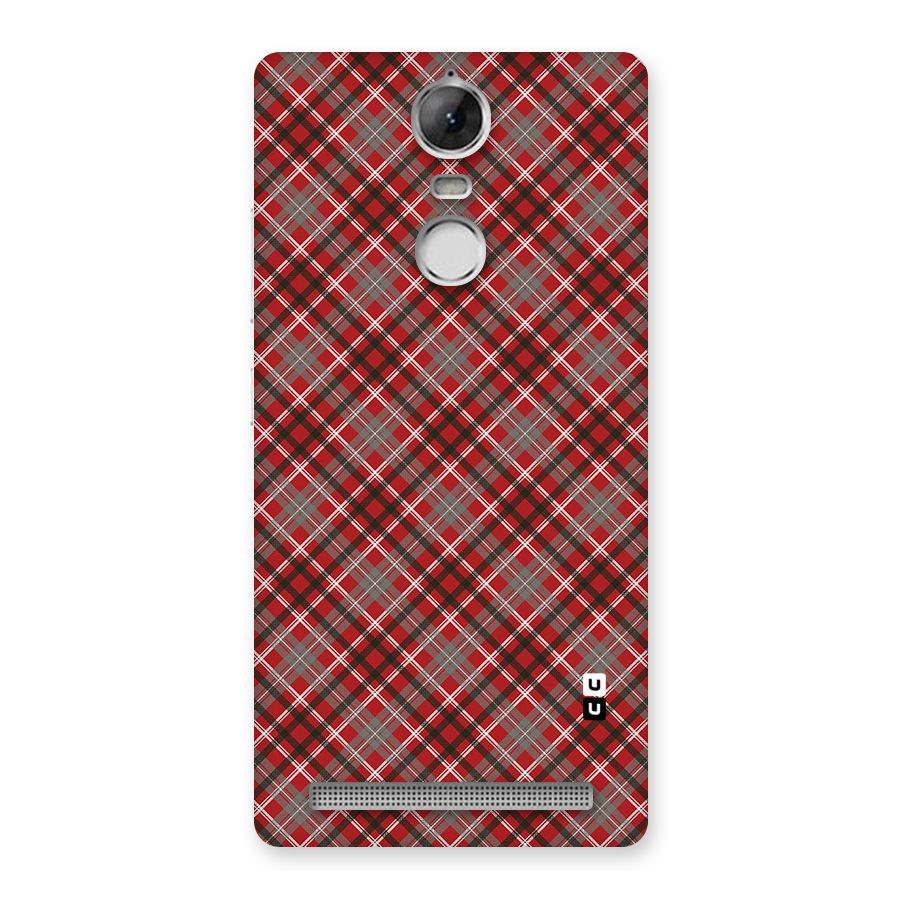 Textile Check Pattern Back Case for Vibe K5 Note
