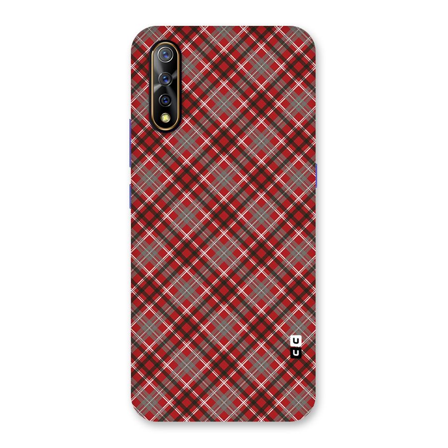 Textile Check Pattern Back Case for Vivo S1