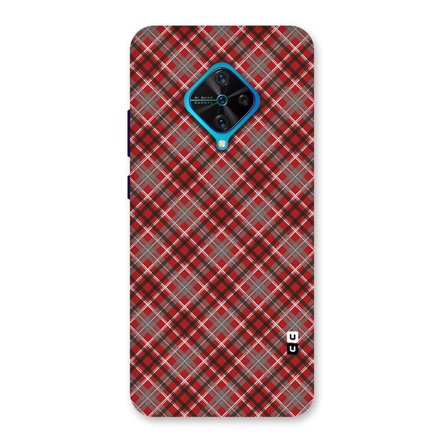 Textile Check Pattern Back Case for Vivo S1 Pro