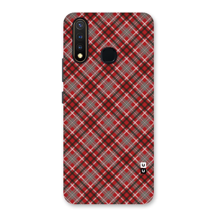 Textile Check Pattern Back Case for Vivo U20
