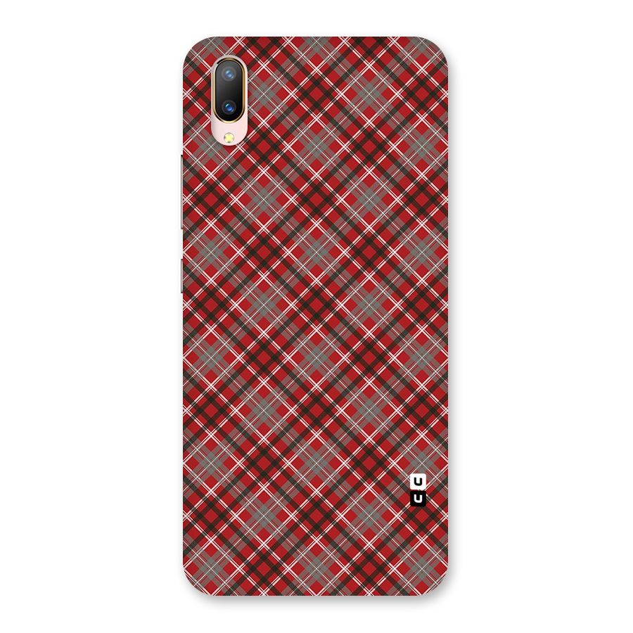Textile Check Pattern Back Case for Vivo V11 Pro