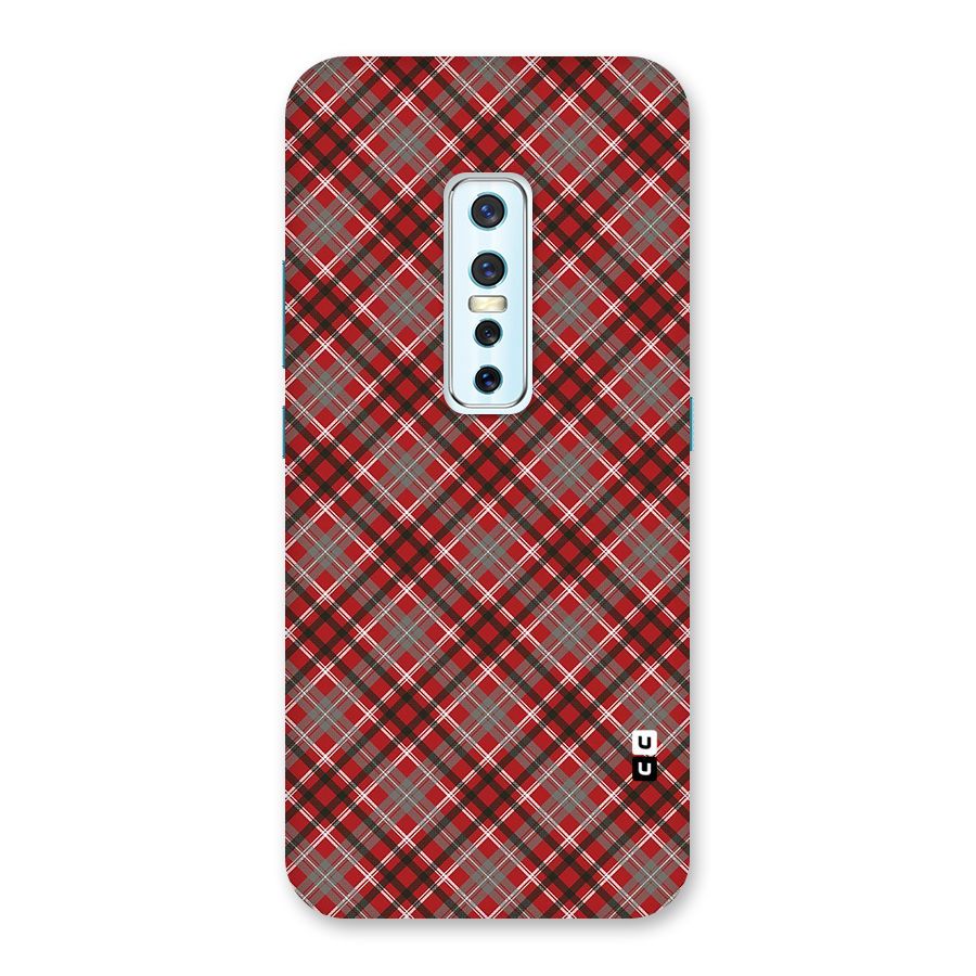 Textile Check Pattern Back Case for Vivo V17 Pro