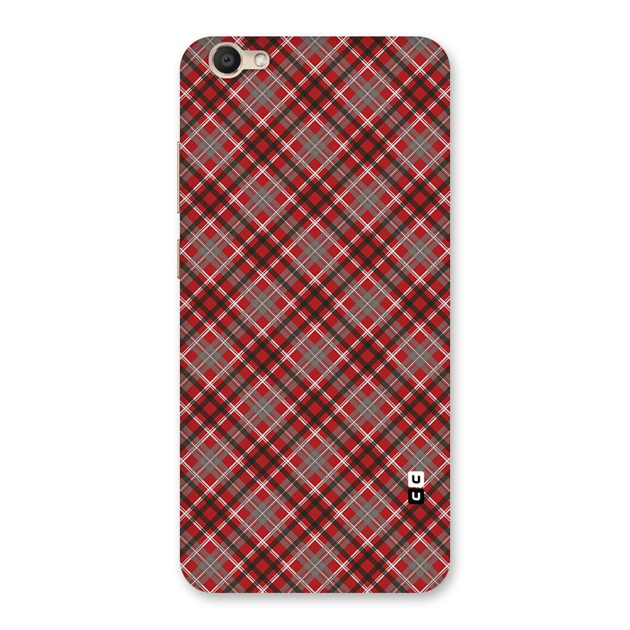 Textile Check Pattern Back Case for Vivo V5