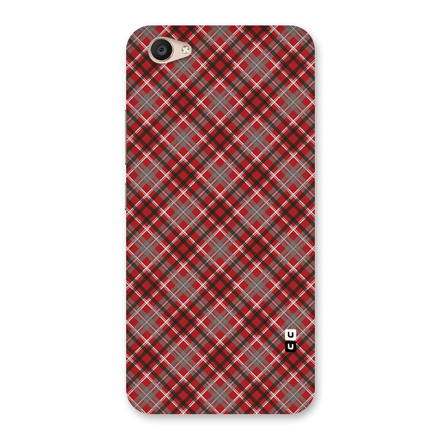 Textile Check Pattern Back Case for Vivo V5 Plus