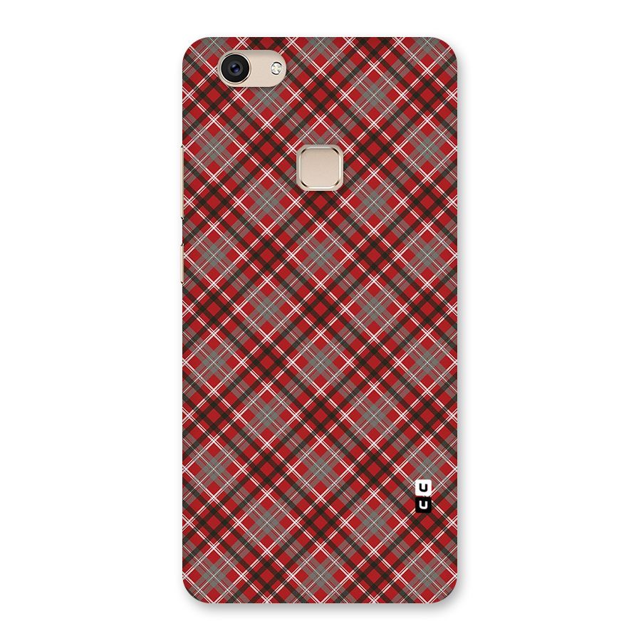 Textile Check Pattern Back Case for Vivo V7