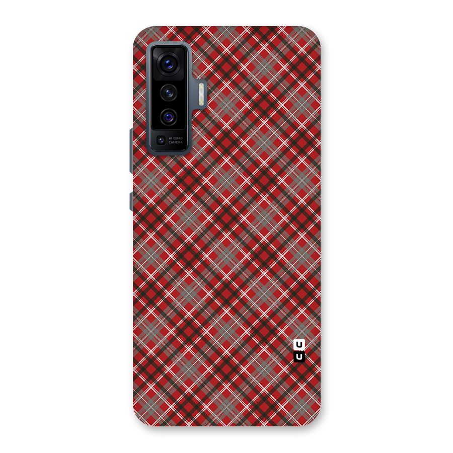 Textile Check Pattern Back Case for Vivo X50
