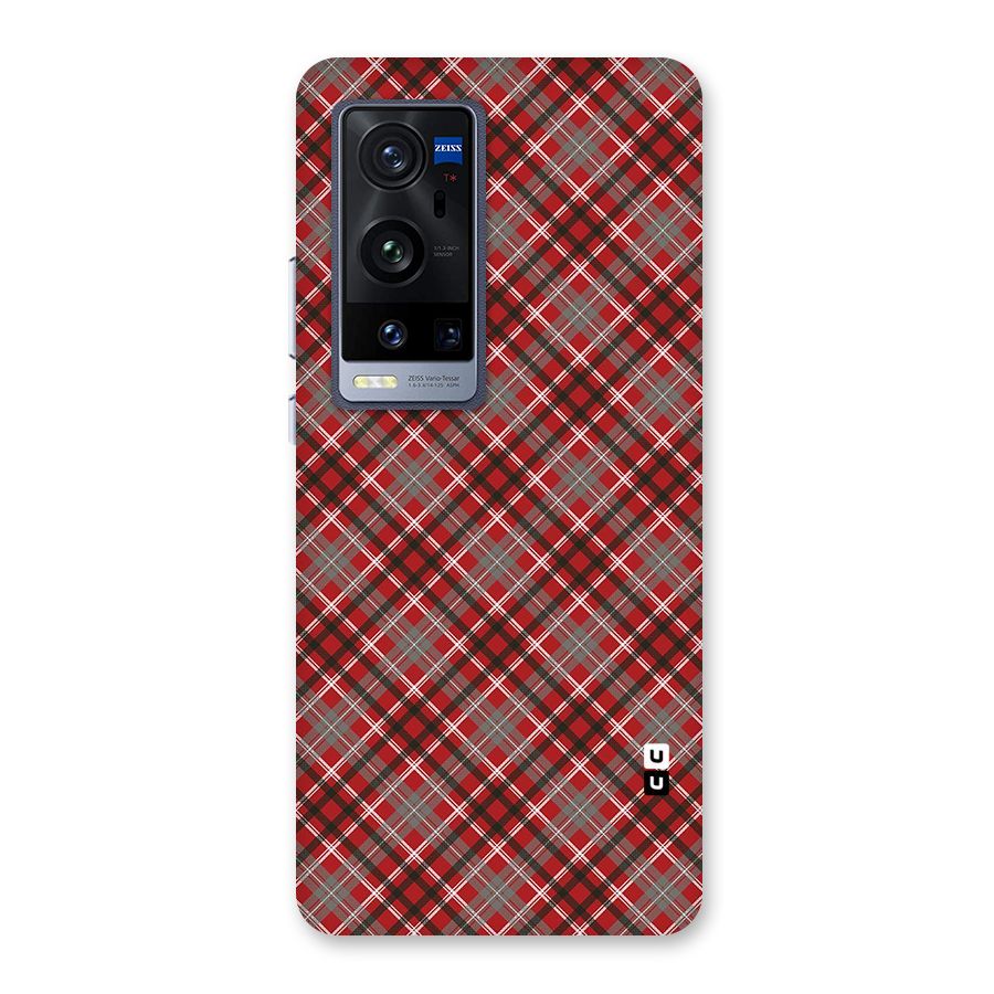 Textile Check Pattern Back Case for Vivo X60 Pro Plus