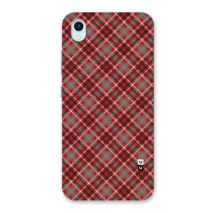 Textile Check Pattern Back Case for Vivo Y1s