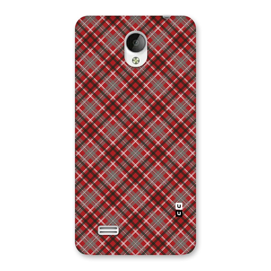 Textile Check Pattern Back Case for Vivo Y21