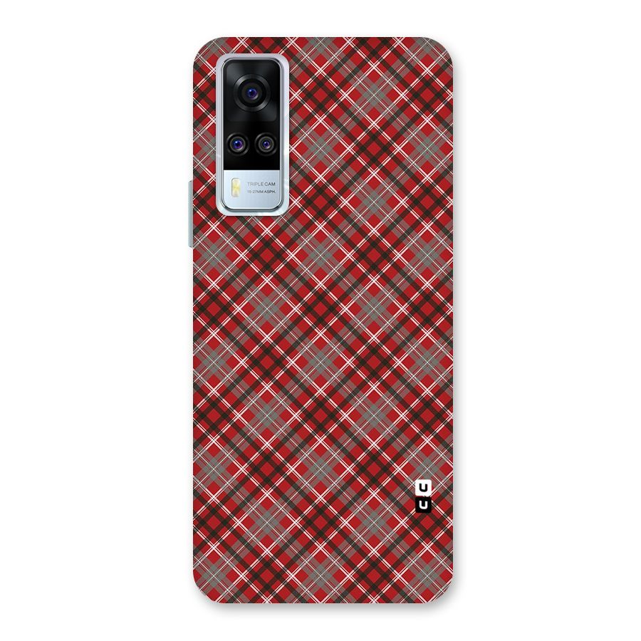 Textile Check Pattern Back Case for Vivo Y31