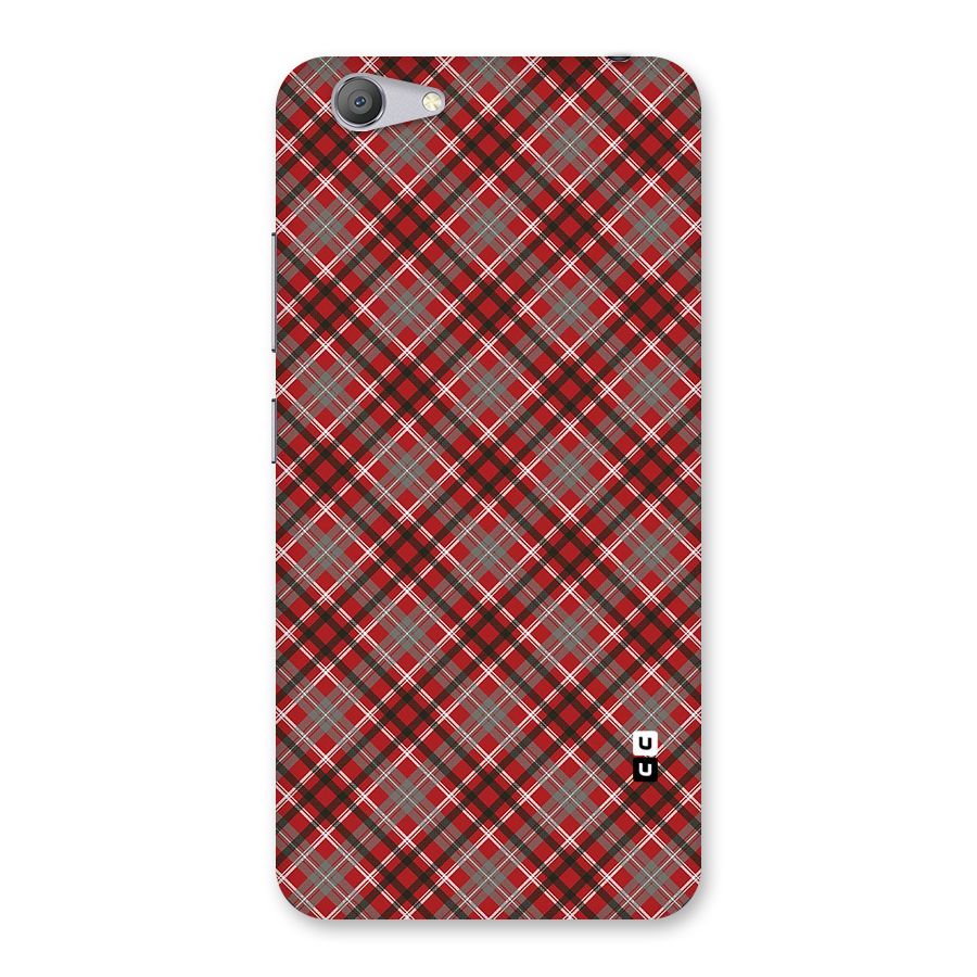 Textile Check Pattern Back Case for Vivo Y53