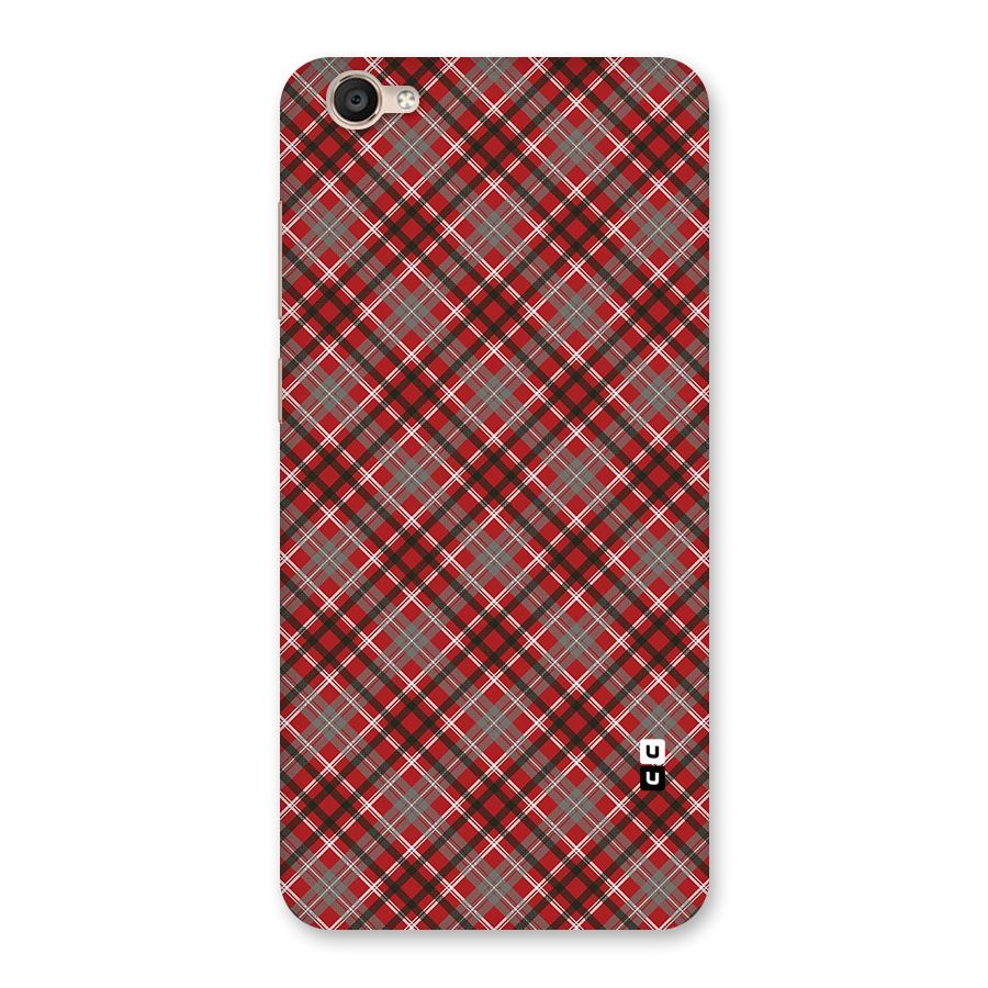 Textile Check Pattern Back Case for Vivo Y55s