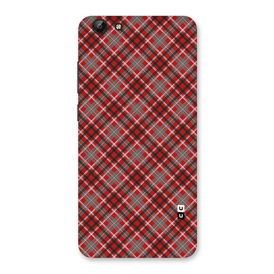 Textile Check Pattern Back Case for Vivo Y69
