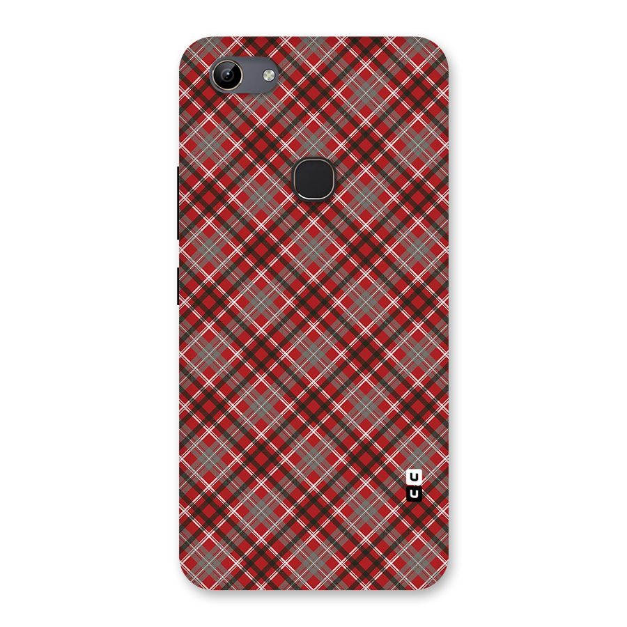 Textile Check Pattern Back Case for Vivo Y81
