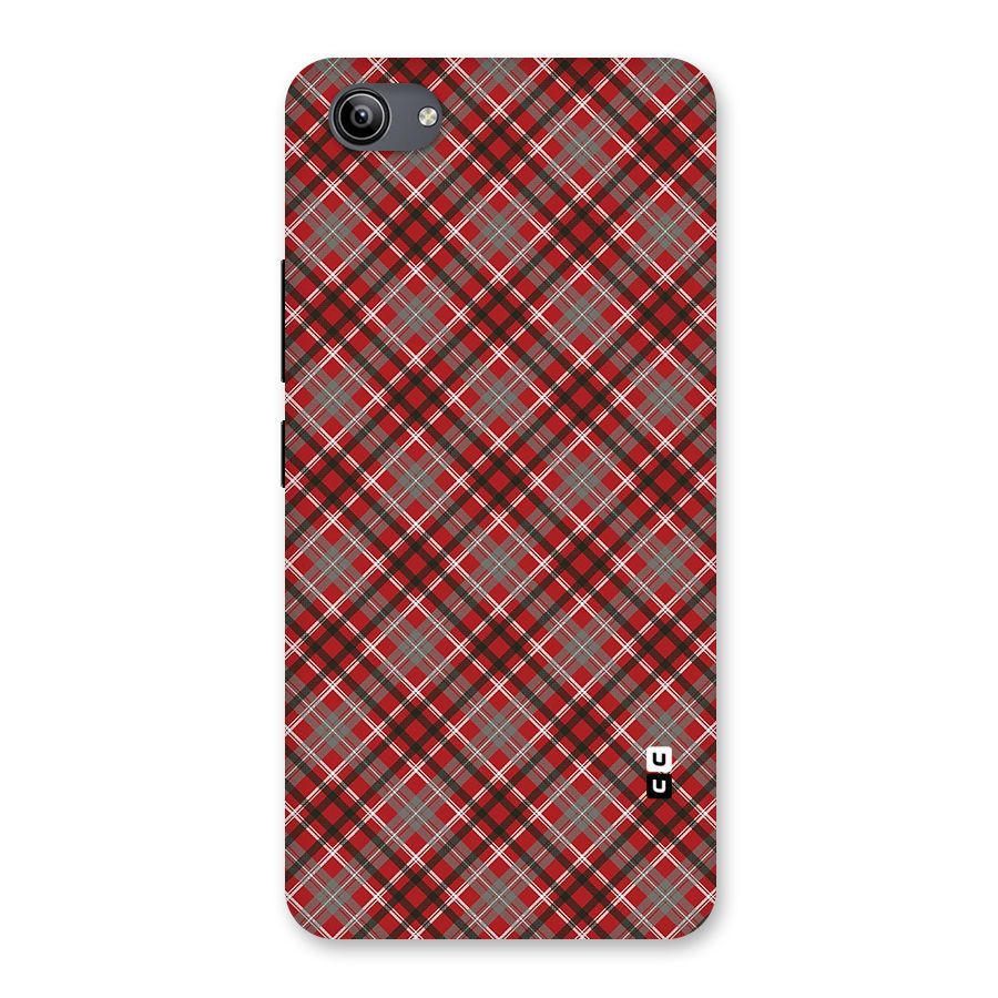 Textile Check Pattern Back Case for Vivo Y81i